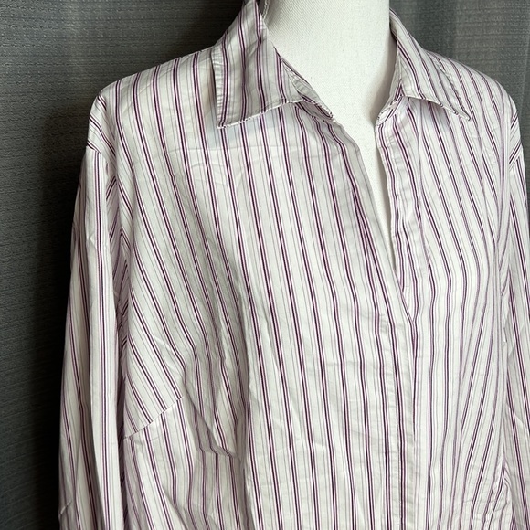 WILLOW BAY PURPLE WHITE BUTTON FRONT SHIRT SIZE 2X - Picture 3 of 7